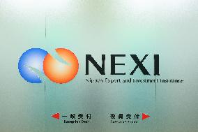 Signboard and logo of Nippon Export and Investment Insurance (NEXI)